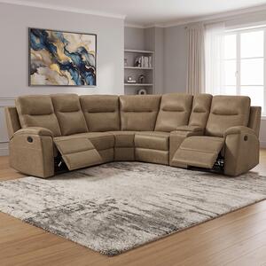 Sedací souprava MALAGA | 248x276 cm | UNIVERZÁLNÍ levá i pravá | s FUNKCÍ RELAX | hnědá látka