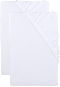 Livarno® Sada žerzejových napínacích prostěradel, 90-100 x 200 cm, 2dílná, bílá (800013467)