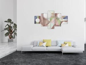 Obraz - 3D Abstrakce v pastelových barvách (125x70 cm)