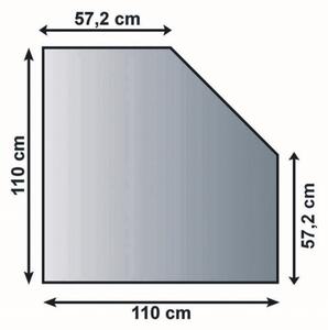 Sklo pod kamna 1100x1100x8 mm zkosený čtverec