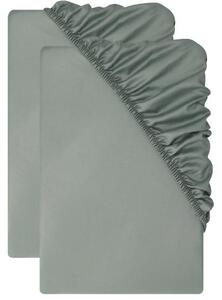 Livarno® Sada saténových napínacích prostěradel, 90-100 x 200 cm, 2dílná, šedá (800013470)