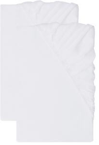 Livarno® Sada saténových napínacích prostěradel, 90-100 x 200 cm, 2dílná, bílá (800013471)