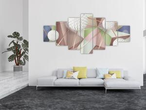 Obraz - 3D Abstrakce v pastelových barvách (210x100 cm)