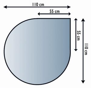 Sklo pod kamna 1100x1100x6 mm slza