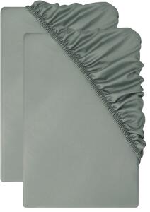 Livarno® Sada saténových napínacích prostěradel, 90-100 x 200 cm, 2dílná, šedá (800013470)
