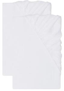 Livarno® Sada saténových napínacích prostěradel, 90-100 x 200 cm, 2dílná, bílá (800013471)
