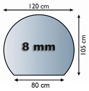 Sklo pod kamna 1200x1050x8 mm půlkulaté