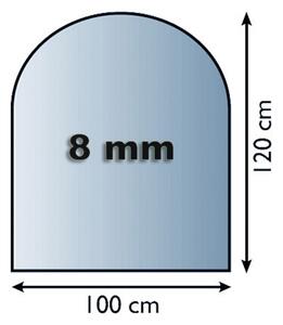 Sklo pod kamna 1200x1000x8 mm půloblouk
