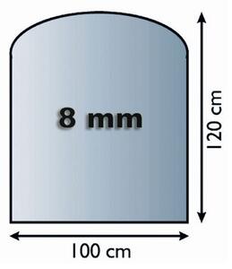 Sklo pod kamna 1200x1000x8 mm půloblouk