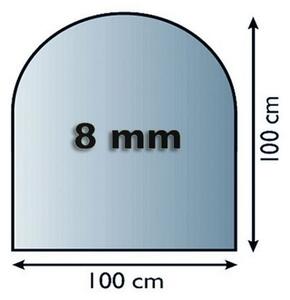 Sklo pod kamna 1000x1000x8 mm půloblouk
