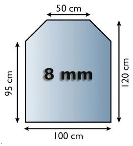 Sklo pod kamna 1200x1000x8 mm
