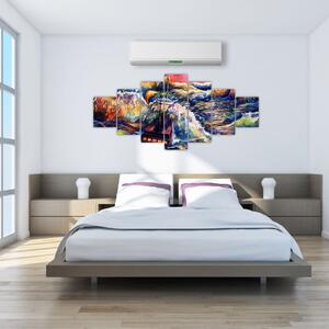 Obraz - Loď na oceánských vlnách, aquarel (210x100 cm)