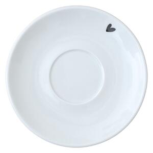 Porcelánový podšálek Černé srdce 15 cm