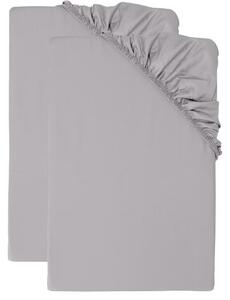 Livarno® Sada napínacích prostěradel z bambusové viskózy Premium, 90-100 x 200 cm, 2dílná, šedá (800013495)