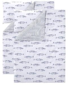 Livarno® Sada ložního povlečení Renforcé, 140 x 200 cm, 70 x 90 cm, 2dílná, ryby (800013560)
