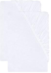 Livarno® Sada žerzejových napínacích prostěradel, 90-100 x 200 cm, 2dílná, bílá (800013558)