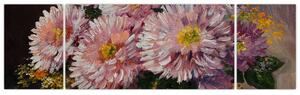 Obraz - Olejomalba, Květiny ve váze (170x50 cm)