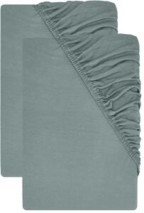 Livarno® Sada žerzejových napínacích prostěradel, 90-100 x 200 cm, 2dílná, zelená (800013557)