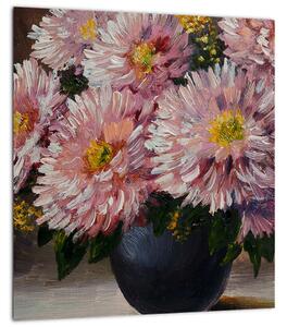 Obraz - Olejomalba, Květiny ve váze (30x30 cm)