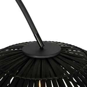Orientální oblouková lampa černý bambus - Pua