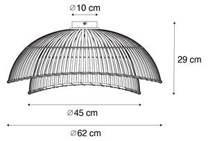 Orientální stropní svítidlo černý bambus 62 cm - Pua
