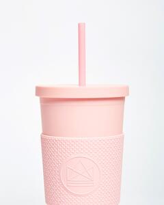 Pohár na pití s brčkem, 625 ml, Neon Kactus, růžový