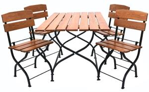 ROJAPLAST Skládací zahradní stůl - WEEKEND, 120x80 cm, dřevěný/kovový