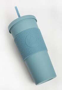 Pohár na pití s brčkem, 625ml, Neon Kactus, modrý