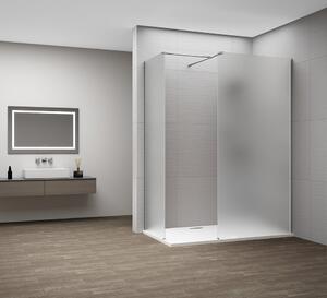 Polysan, ESCA CHROME jednodílná sprchová zástěna pro instalaci ke stěně, matné sklo, 700 mm, ES1170-01