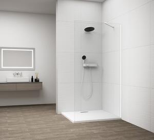 Polysan, ESCA WHITE MATT jednodílná sprchová zástěna pro instalaci ke stěně, sklo Flute, 700 mm, ES1370-03