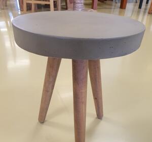 Odkládací stolek Gladstone (Stolek z masivu a betonu)