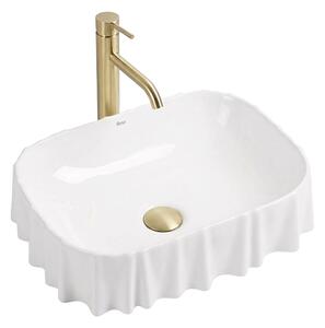 Rea Atria, umyvadlo na desku 500×400×140 mm, bílá lesklá, REA-U3503