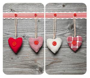 Sada 2 skleněných krytů na sporák Wenko Heart, 52 x 30 cm