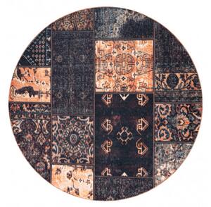 Koberec ANTIKA Ancient Chocolate patchwork černý / terakota