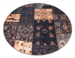 Koberec ANTIKA Ancient Chocolate patchwork černý / terakota
