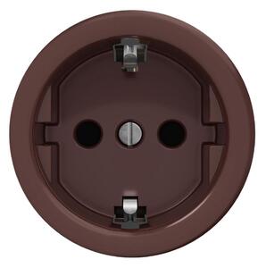 Kliklap - Retro zásuvka domovní bez rámečku SCHUKO 230V/16A hnědá