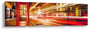 Obraz - červená telefonní budka (170x50 cm)