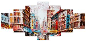 Obraz - Hong Kong, olejomalba (210x100 cm)