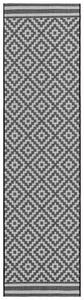 Černý koberec Granton Diamond Mono Rozměry: 66x240 cm