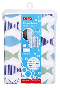 Sprchový závěs TORO PREMIUM 178x199 cm modrá/zelená