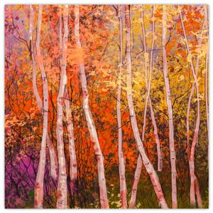 Obraz barevného lesa (30x30 cm)