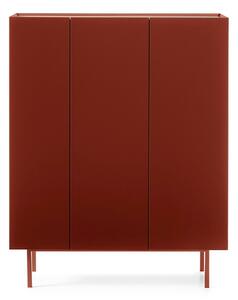 Červená vysoká komoda v dekoru dubu 95x120 cm Arista – Teulat