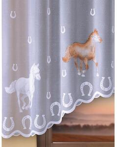 Forbyt Hotová záclona Koně hnědé 300x150 cm