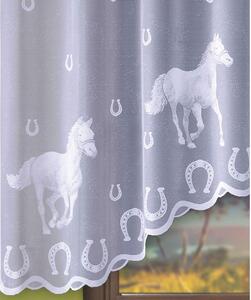 Forbyt Hotová záclona Koně bílé 300 x 150 cm