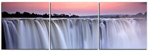 Obraz na plátně - Vodopád zbarvený západem slunce - panoráma 5227B (150x50 cm)