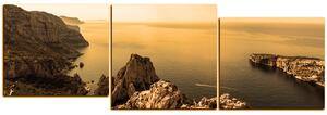 Obraz na plátně - Majestátní krajina s klidným mořem - panoráma 5233FE (150x50 cm)