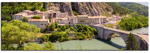 Obraz na plátně - Sisteron v Provence - panoráma 5235A (105x35 cm)