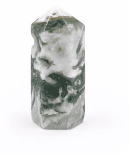 Achát mechový - obelisk - tromlovaný kámen - mini