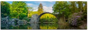 Obraz na plátně - Most v parku v Kromlau - panoráma 5246A (105x35 cm)
