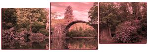 Obraz na plátně - Most v parku v Kromlau - panoráma 5246VE (150x50 cm)